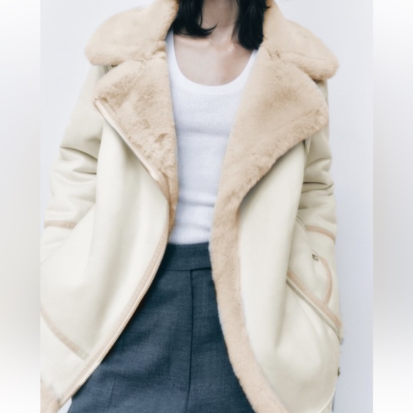 ISO zara faux suede double faced long jacket - Picture 2 of 2